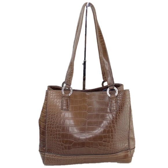 Tommy Hilfiger Embossed Croc Leather Shoulder Bag - Picture 1 of 8